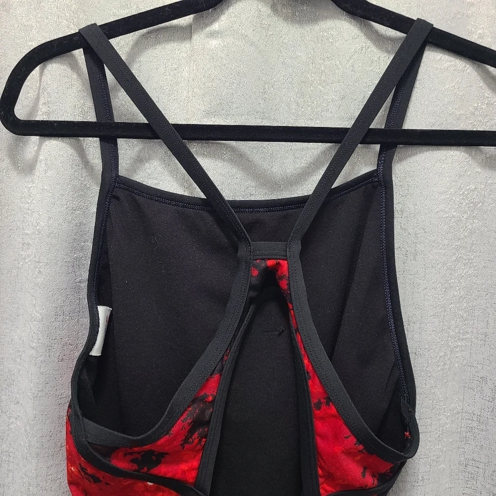 Speedo Red Black White Endurance‎ Swimsuit Womens L? Used